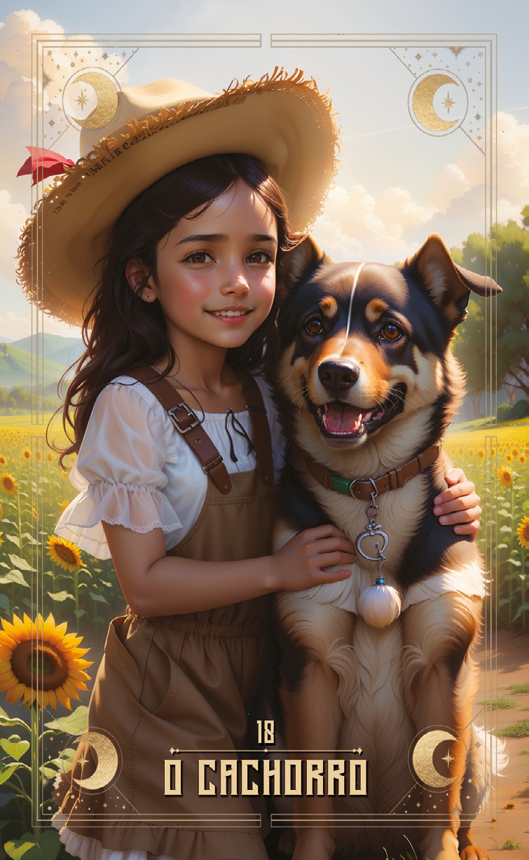 Carta 18 — O Cachorro (Baralho Cigano Lenormand)