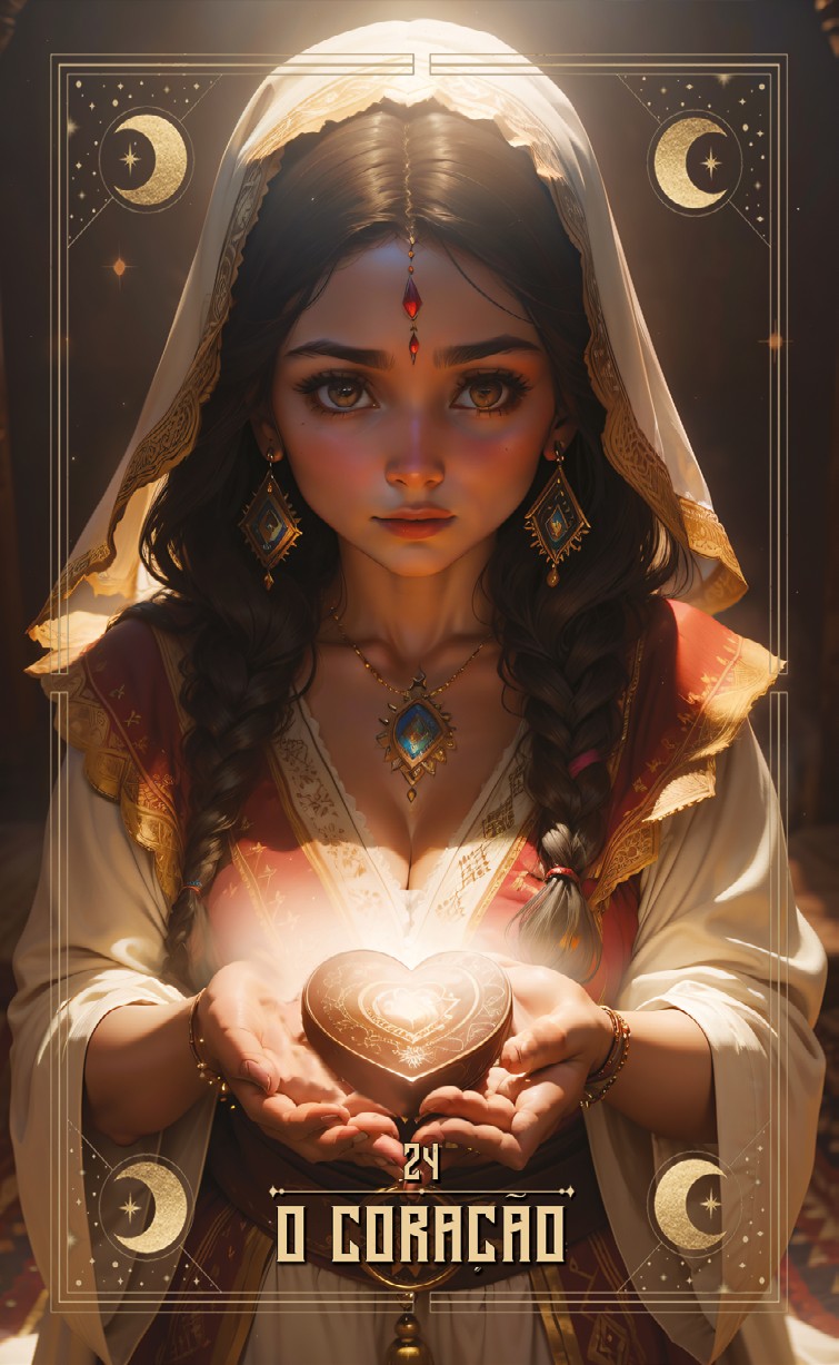 Carta 24 — O Coração (Baralho Cigano Lenormand)